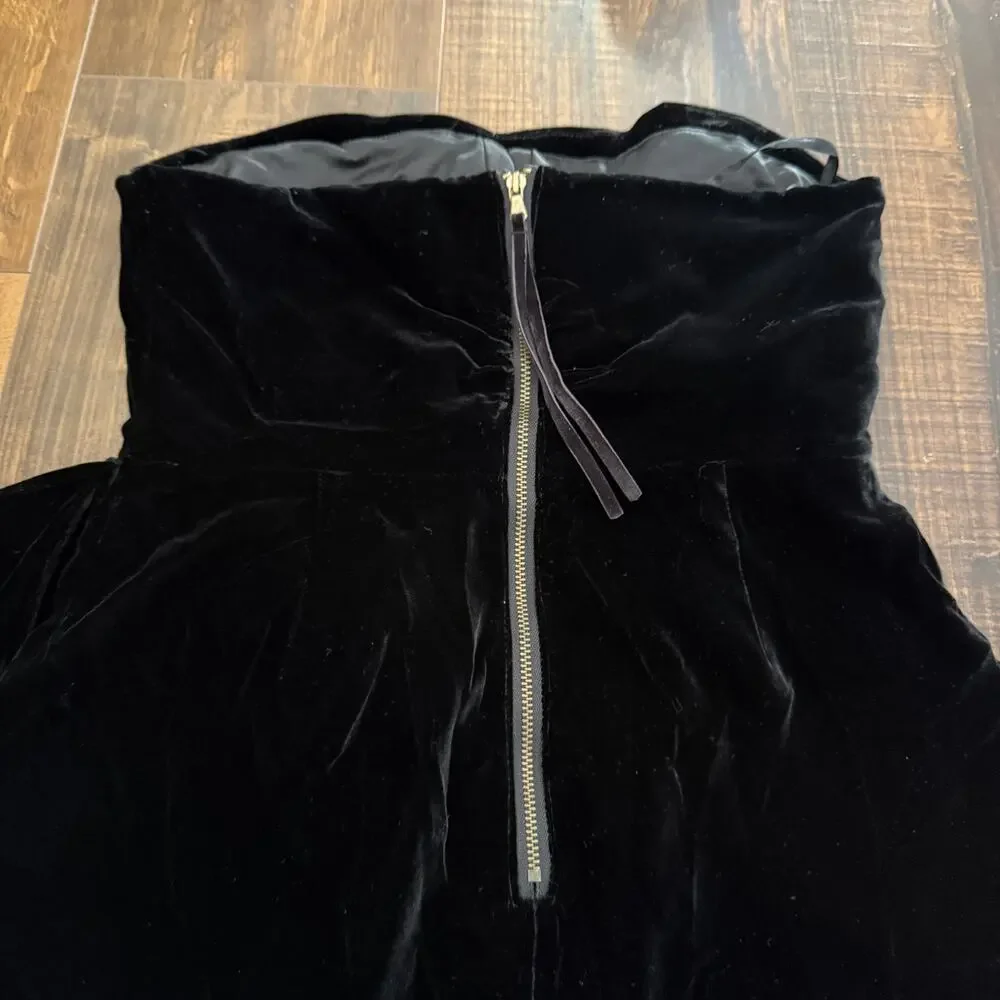 Marc by Marc Jacobs Black Velvet Strapless Mini Dress with Built in Bra - 4 - Picture 10 of 12